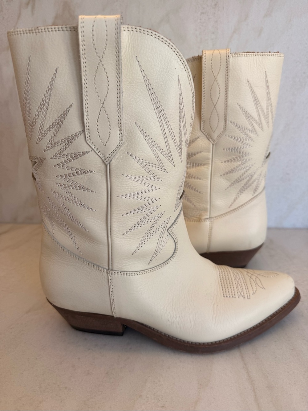 Golden Goose Western Italian leather boot sole with embossed brand mark 38 - I